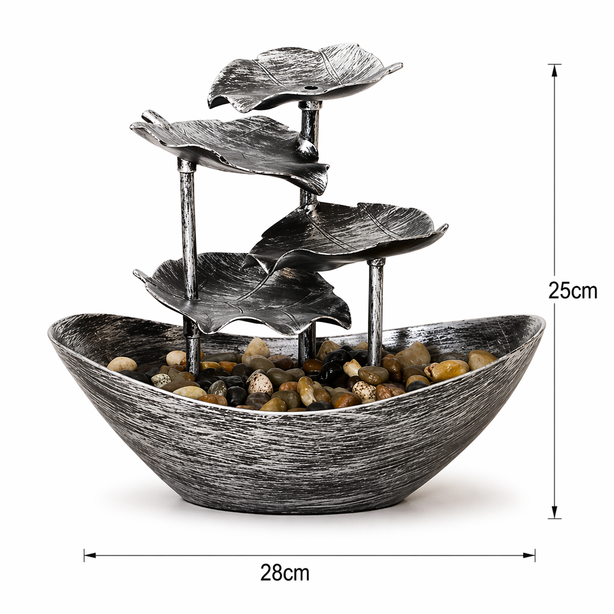 Fonte de Água Decorativa em Cascata com Folhas de Lótus | Husdecor