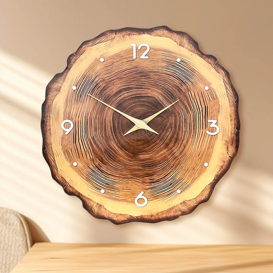 Relógio de Parede em Madeira Natural Tronco | Husdecor