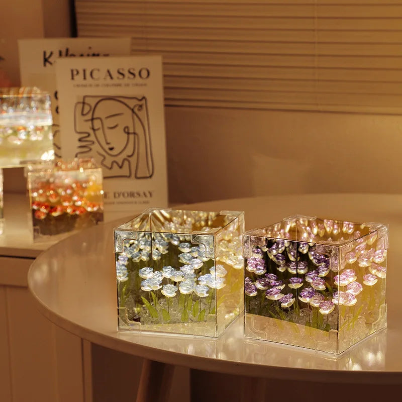 Luminária Decorativa Caixa de Flores com LED | Husdecor