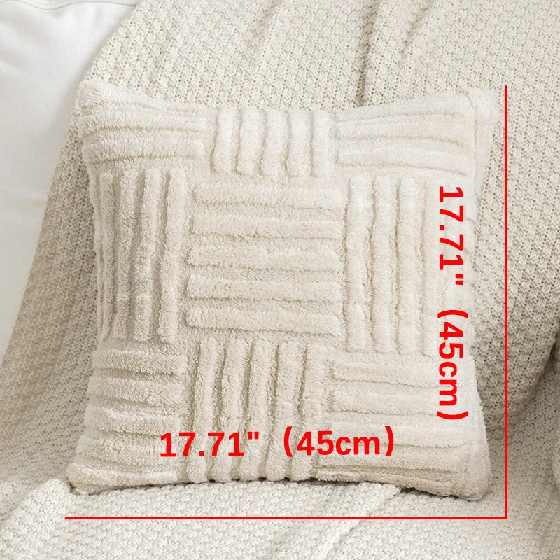 Capa de Almofada em Tricô Tufado com Textura Patchwork | Husdecor