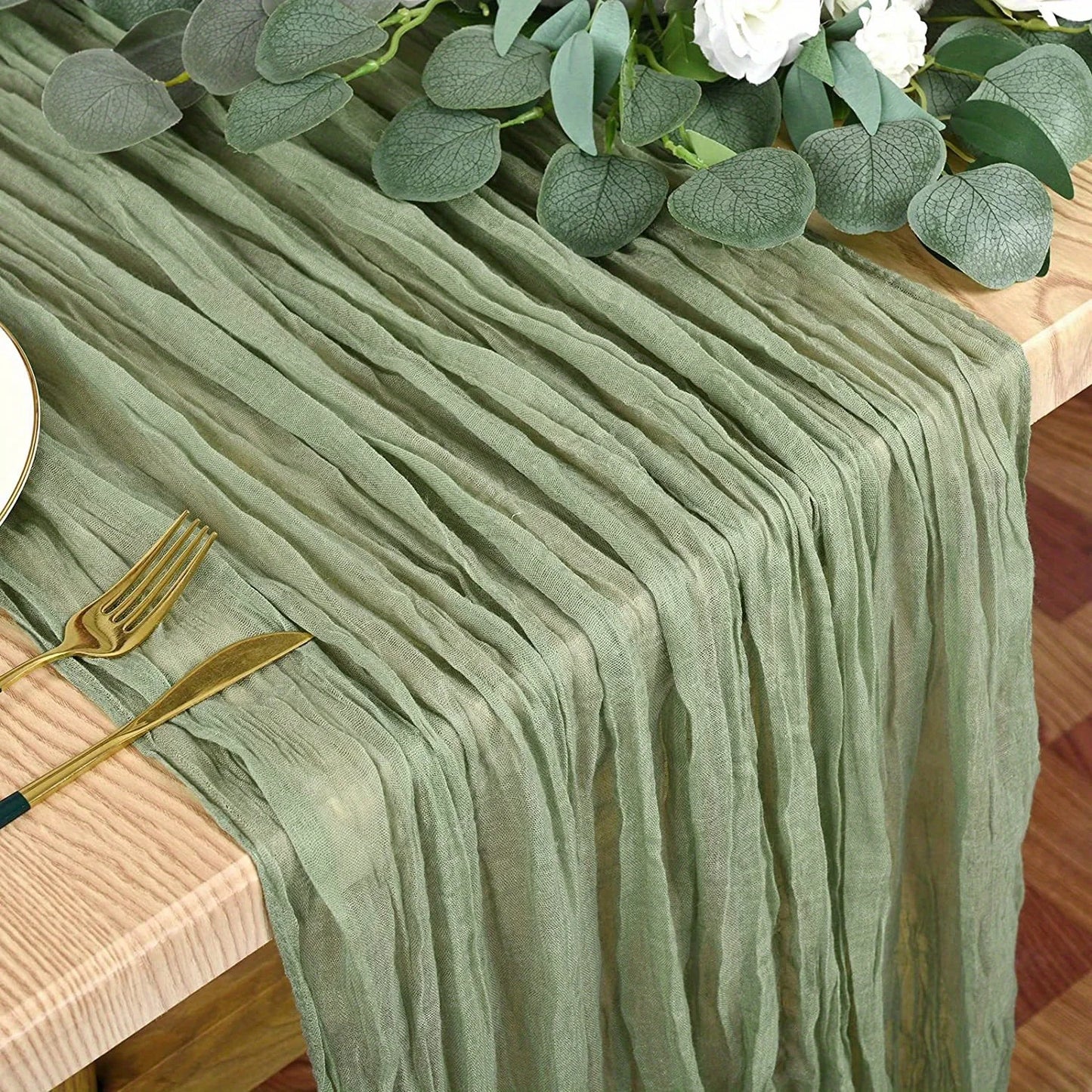 caminho de mesa gaze husdecor verde
